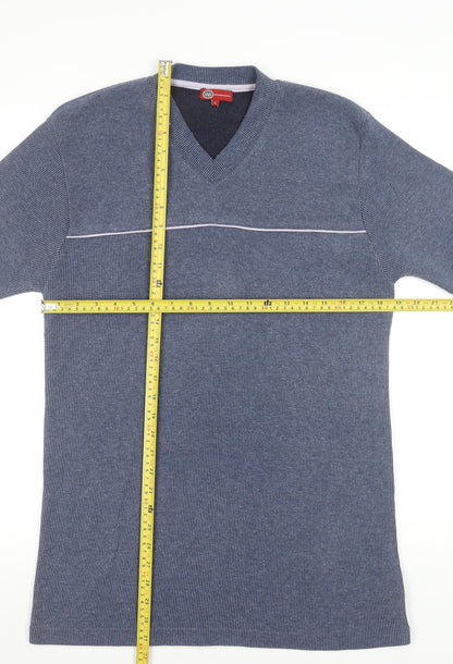 Whispering Smith Men's Blue V-Neck Short Sleeve Knit T-Shirt Size L