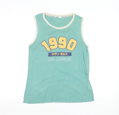 Boys UK Size 11-12 Years Marks and Spencer Green Basic Tank