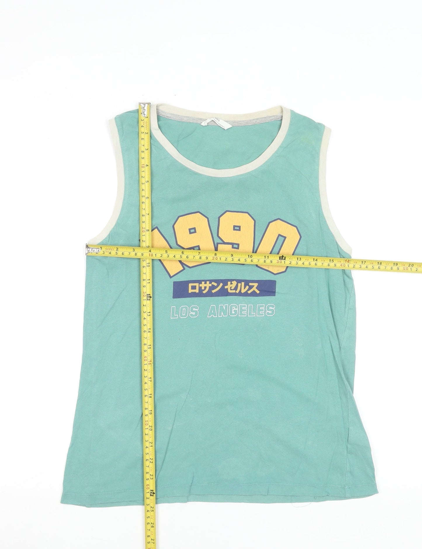 Boys UK Size 11-12 Years Marks and Spencer Green Basic Tank