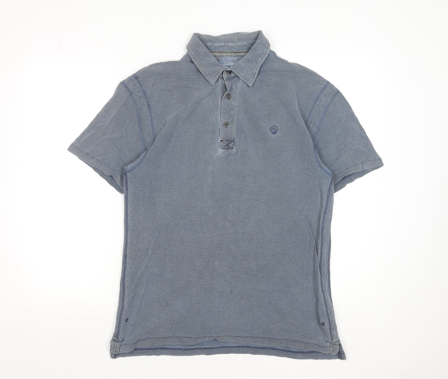 Marks and Spencer Men's Blue Cotton Polo Shirt Size S