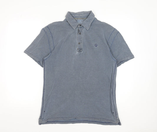Marks and Spencer Men's Blue Cotton Polo Shirt Size S