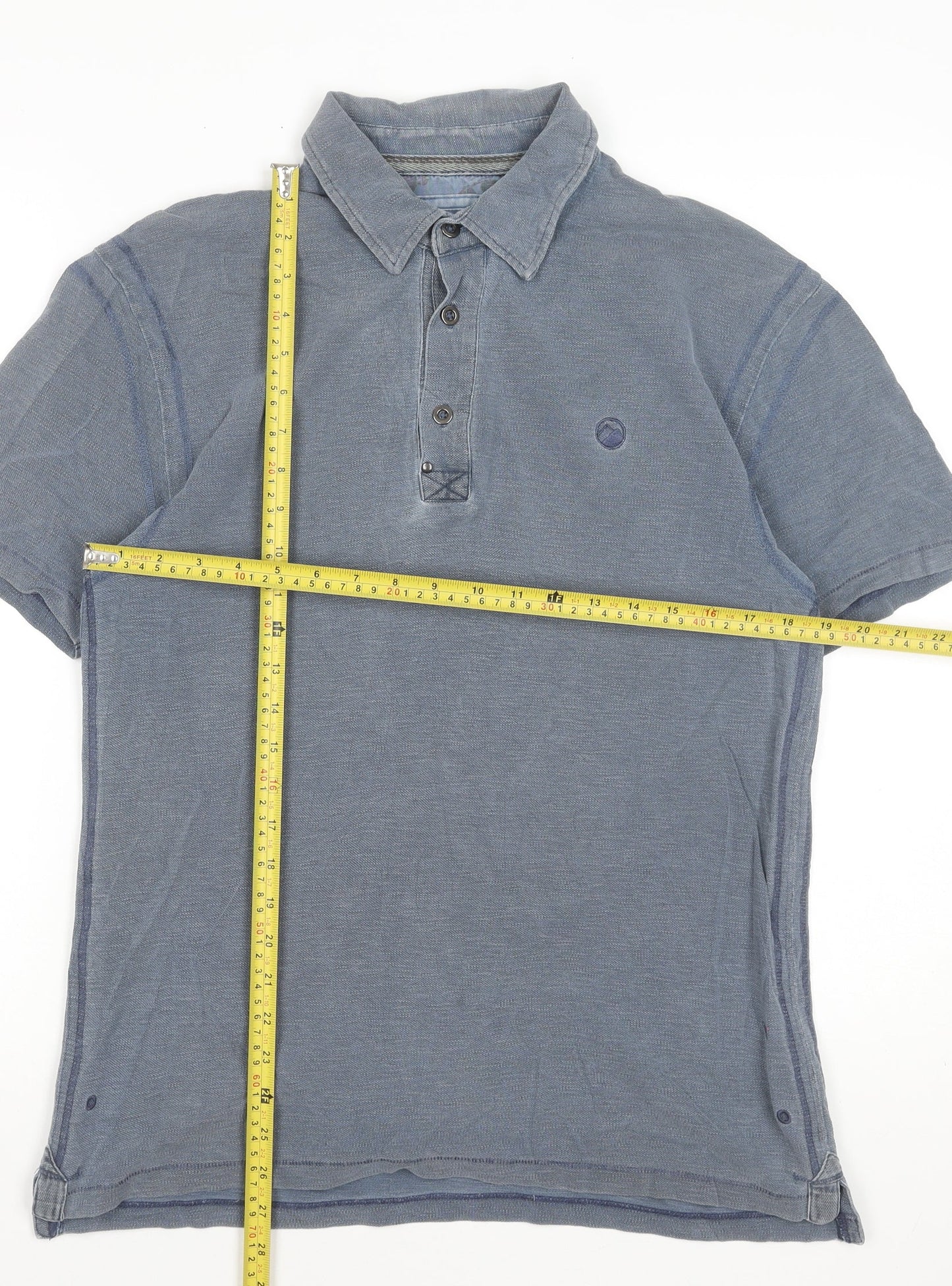 Marks and Spencer Men's Blue Cotton Polo Shirt Size S