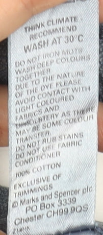 Marks and Spencer Men's Blue Cotton Polo Shirt Size S