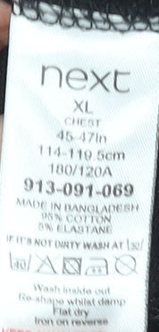 Next Men’s Black Long Sleeve Cotton Stretch Polo Shirt XL