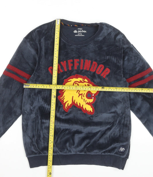 Marks and Spencer Boys Gryffindor Navy Velour Sweatshirt 12-13 Years