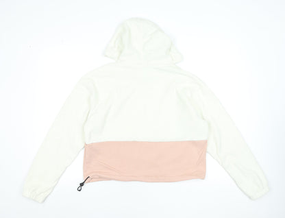Champion Women's Beige & Pink Pullover Hoodie Size M Colourblock