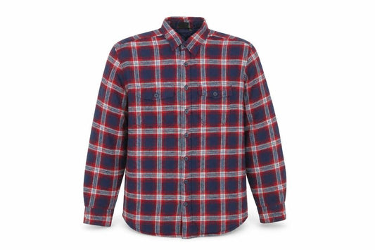 Watsons Men's Blue Red Check Flannel Lined Cotton Shirt Size L