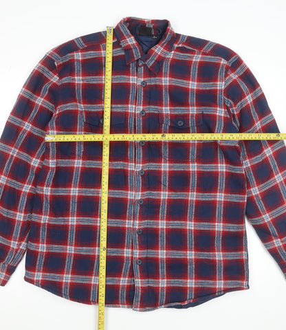 Watsons Men's Blue Red Check Flannel Lined Cotton Shirt Size L