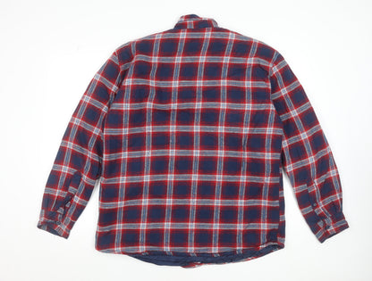 Watsons Men's Blue Red Check Flannel Lined Cotton Shirt Size L
