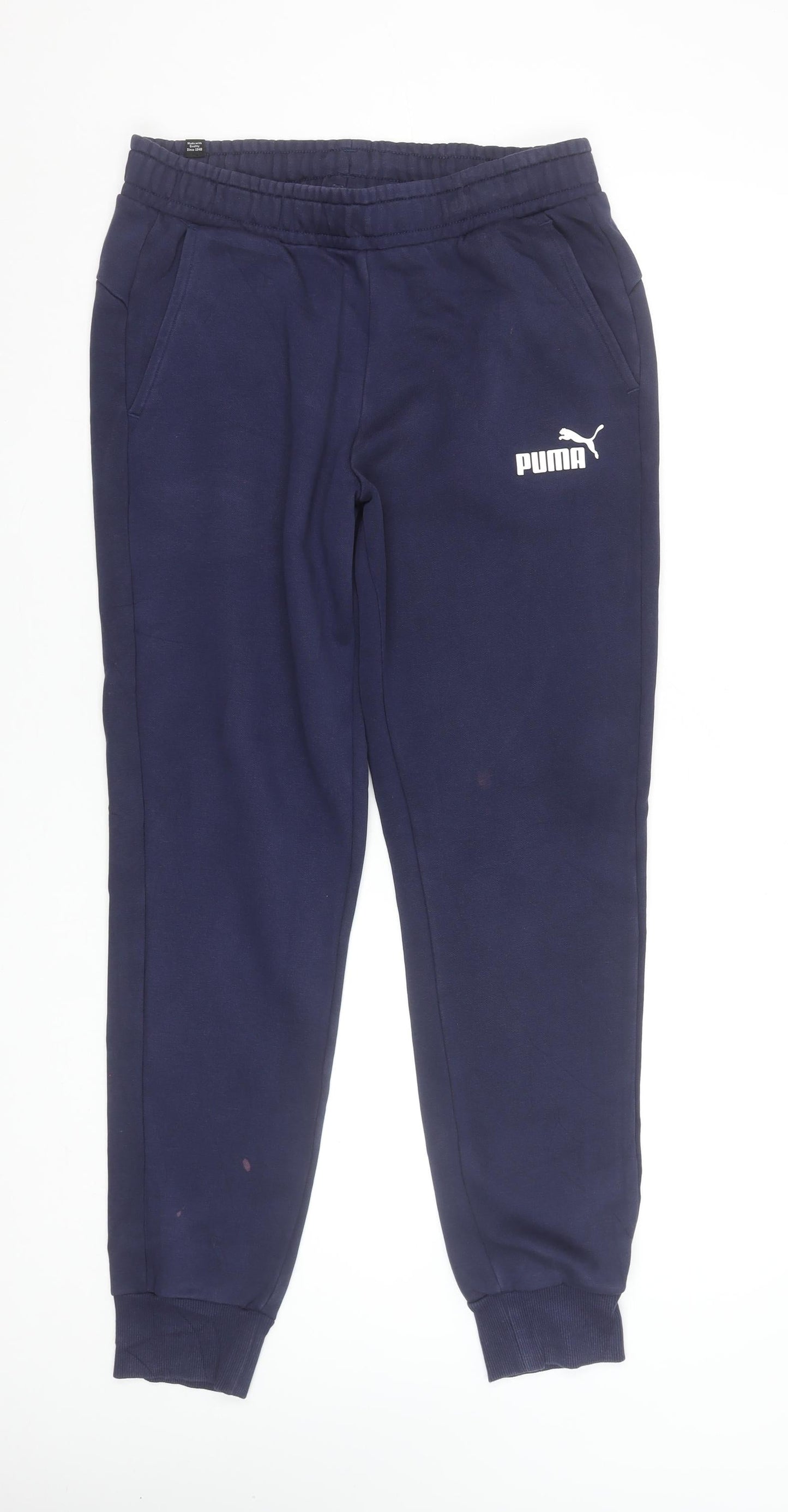 Mens UK Size M PUMA Regular Fit Jogger Blue Trousers