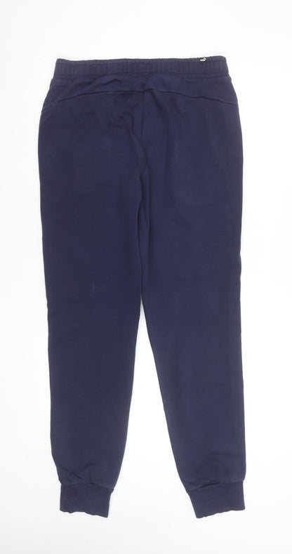Mens UK Size M PUMA Regular Fit Jogger Blue Trousers