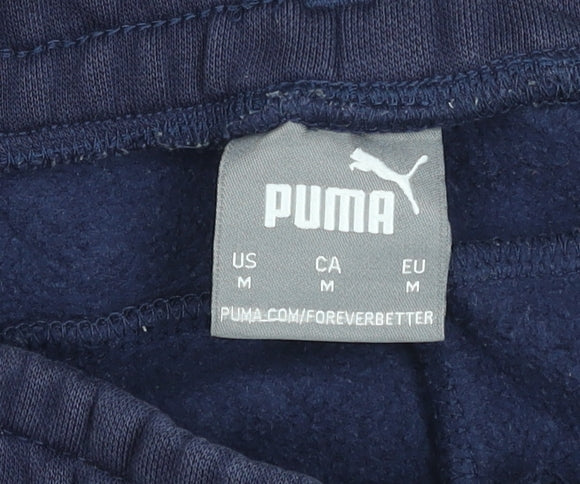 Mens UK Size M PUMA Regular Fit Jogger Blue Trousers