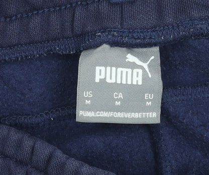 Mens UK Size M PUMA Regular Fit Jogger Blue Trousers