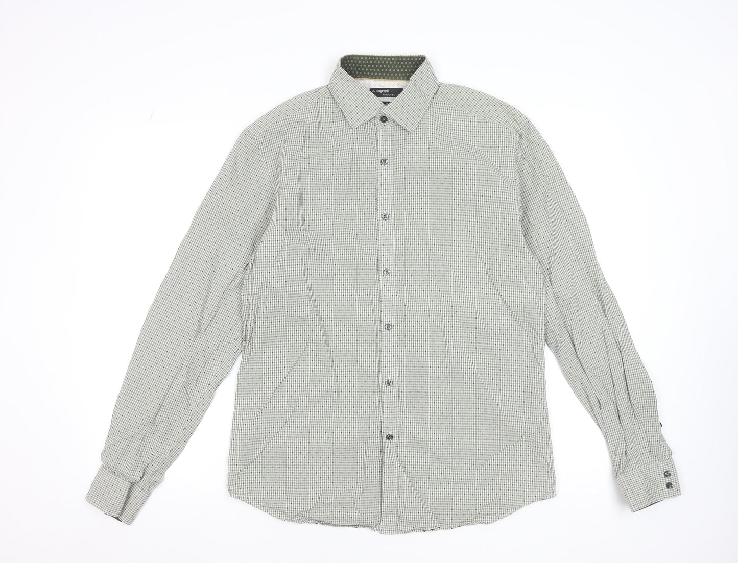 Mens UK Collar Size M Marks and Spencer Smart Green  Dress Shirt