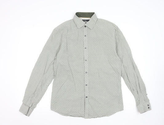 Mens UK Collar Size M Marks and Spencer Smart Green  Dress Shirt