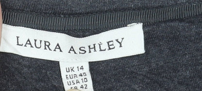 Laura Ashley Women’s Black White Striped Cotton Blazer UK 14