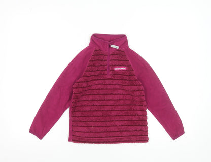 Craghoppers Girls Pink Fleece 1/2 Zip Pullover Sweatshirt Age 5-6