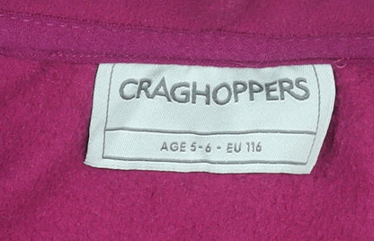 Craghoppers Girls Pink Fleece 1/2 Zip Pullover Sweatshirt Age 5-6