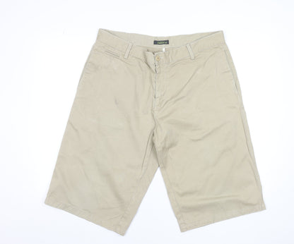 Ted Baker Men Beige Chino Shorts Size L 40in Cotton Casual Summer