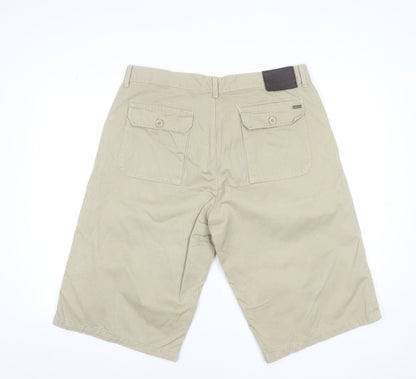 Ted Baker Men Beige Chino Shorts Size L 40in Cotton Casual Summer