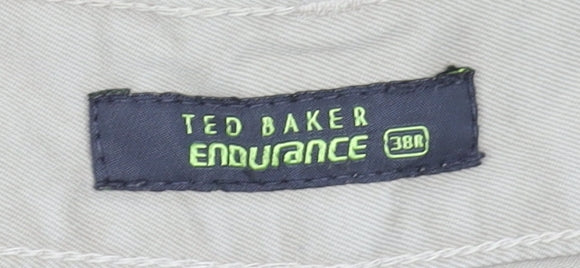 Ted Baker Men Beige Chino Shorts Size L 40in Cotton Casual Summer