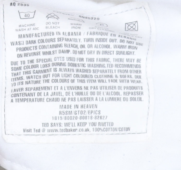 Ted Baker Men Beige Chino Shorts Size L 40in Cotton Casual Summer