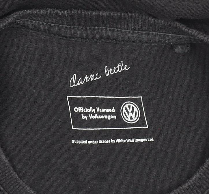 Volkswagen Men’s Black Classic Beetle Graphic T-Shirt L Cotton
