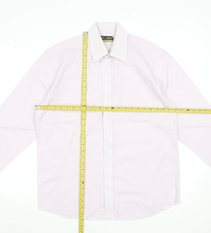 Mens UK Collar Size M Marks and Spencer Smart Pink  Dress Shirt