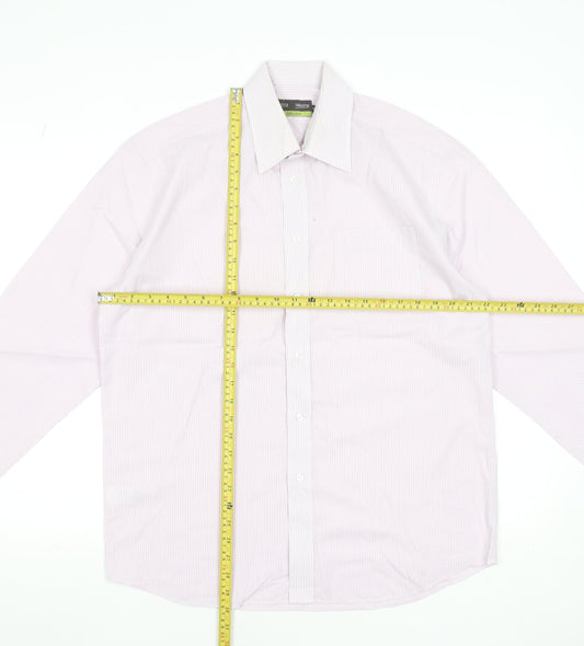 Mens UK Collar Size M Marks and Spencer Smart Pink  Dress Shirt