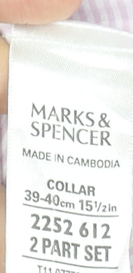 Mens UK Collar Size M Marks and Spencer Smart Pink  Dress Shirt