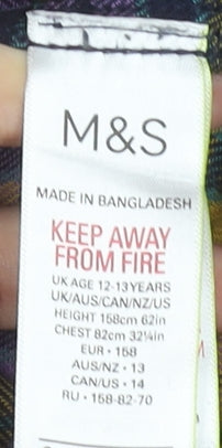 Girls UK Size 13 Years Marks and Spencer Multicoloured Basic Button-Up