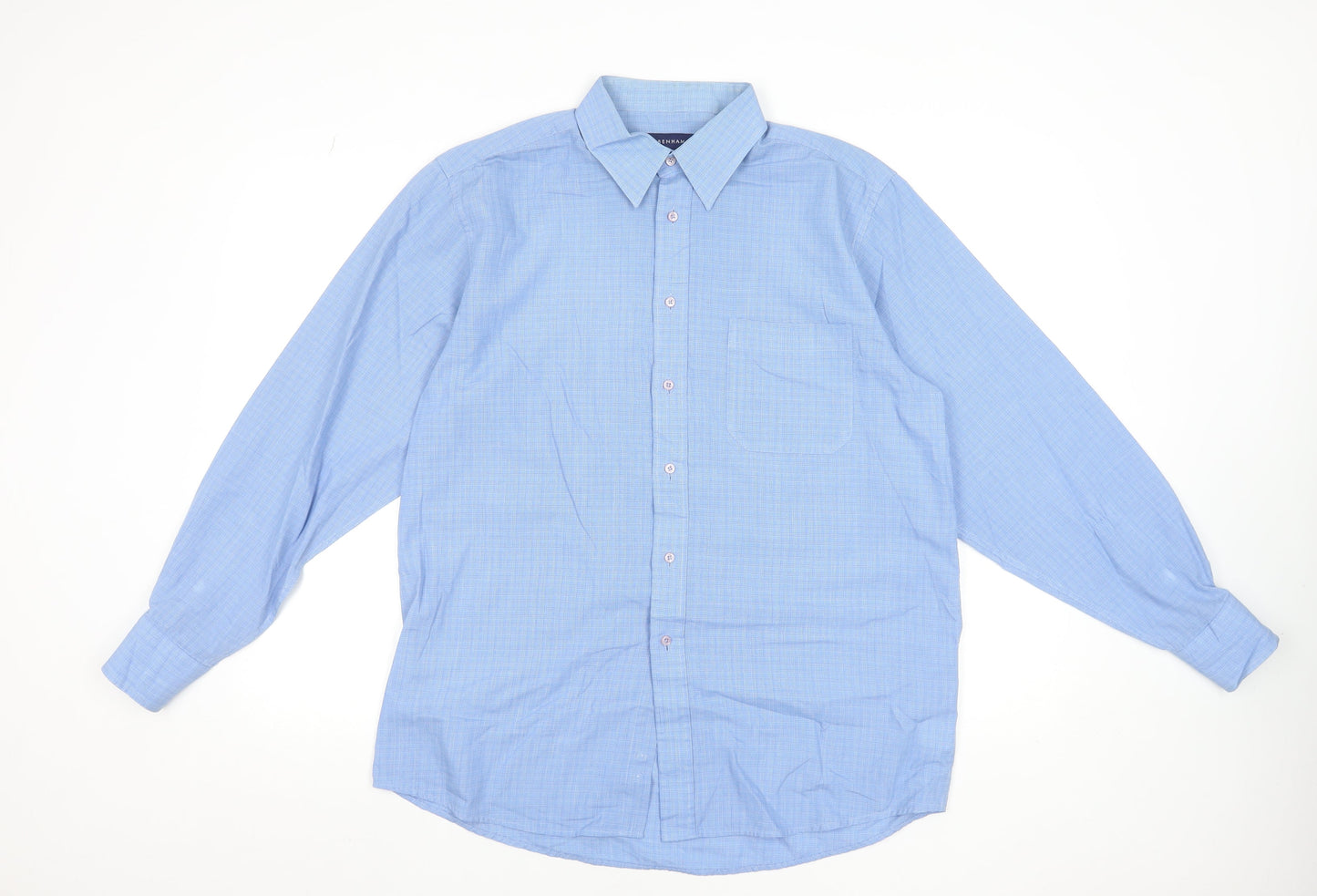 Mens UK Collar Size 16 Debenhams Smart Blue  Dress Shirt