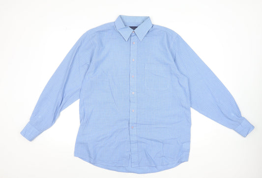 Mens UK Collar Size 16 Debenhams Smart Blue  Dress Shirt