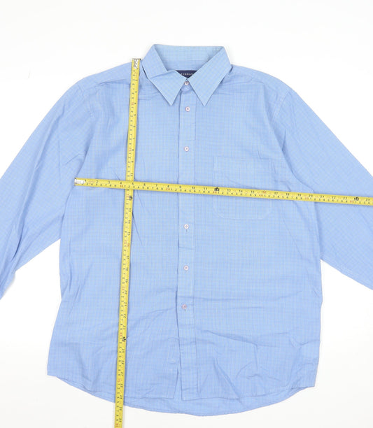 Mens UK Collar Size 16 Debenhams Smart Blue  Dress Shirt