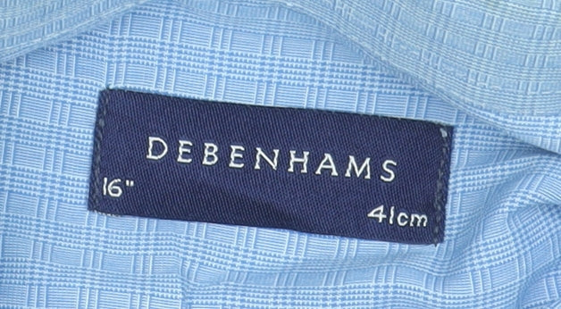 Mens UK Collar Size 16 Debenhams Smart Blue  Dress Shirt