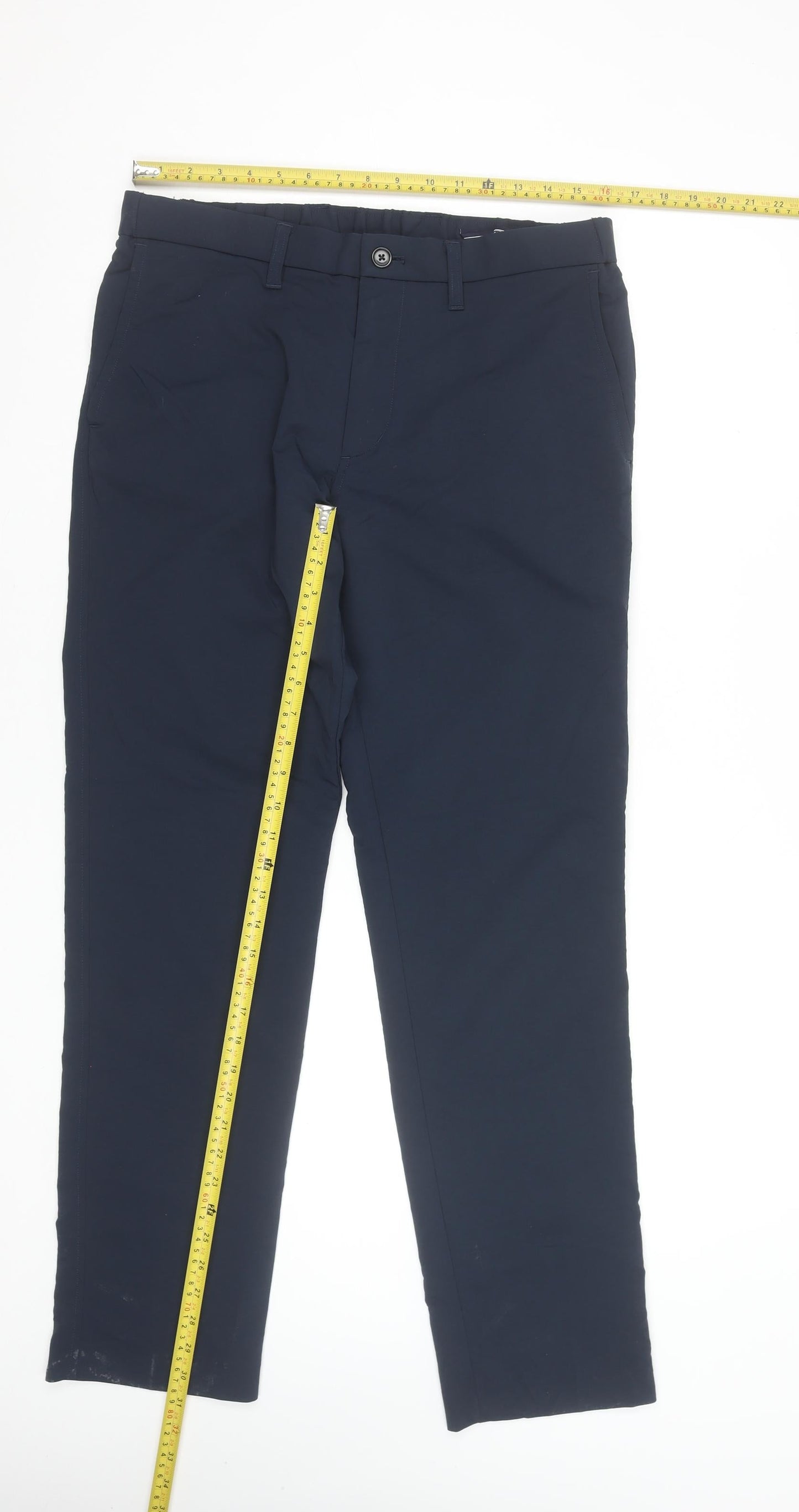 Mens UK Size 34 Lands' End Slim Fit Chino Blue Trousers