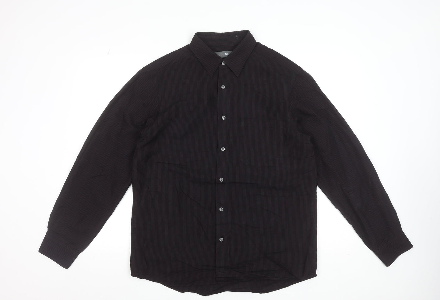 Mens UK Collar Size M Marks and Spencer Smart Black  Dress Shirt