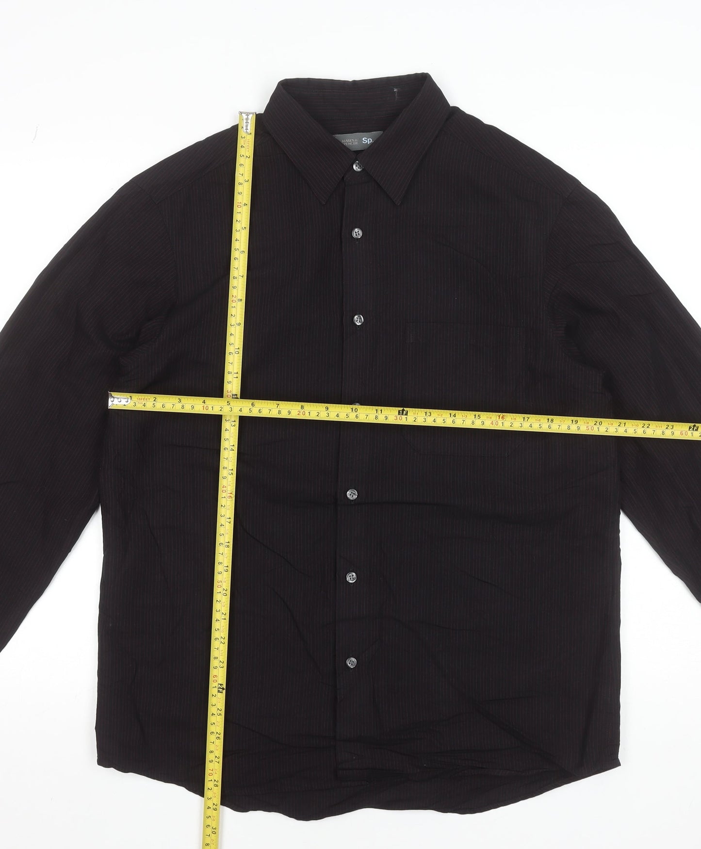 Mens UK Collar Size M Marks and Spencer Smart Black  Dress Shirt
