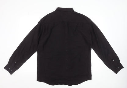Mens UK Collar Size M Marks and Spencer Smart Black  Dress Shirt