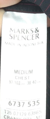 Mens UK Collar Size M Marks and Spencer Smart Black  Dress Shirt