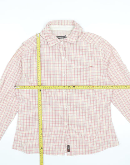 Craghoppers Women's Pink Check Long Sleeve Button-Up Shirt Size 16