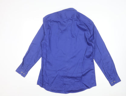 R2 Westbrook Men's Blue XL Button-Down Cotton Formal Dress Shirt