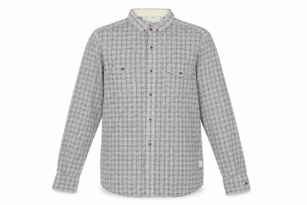 French Connection Men's Grey Check Button-Up Long Sleeve Shirt Size L