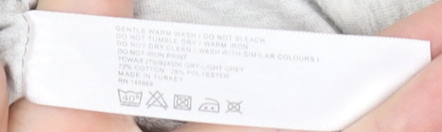 Fat Face Women's Grey 3/4 Sleeve Crew Neck Cotton T-Shirt UK 12