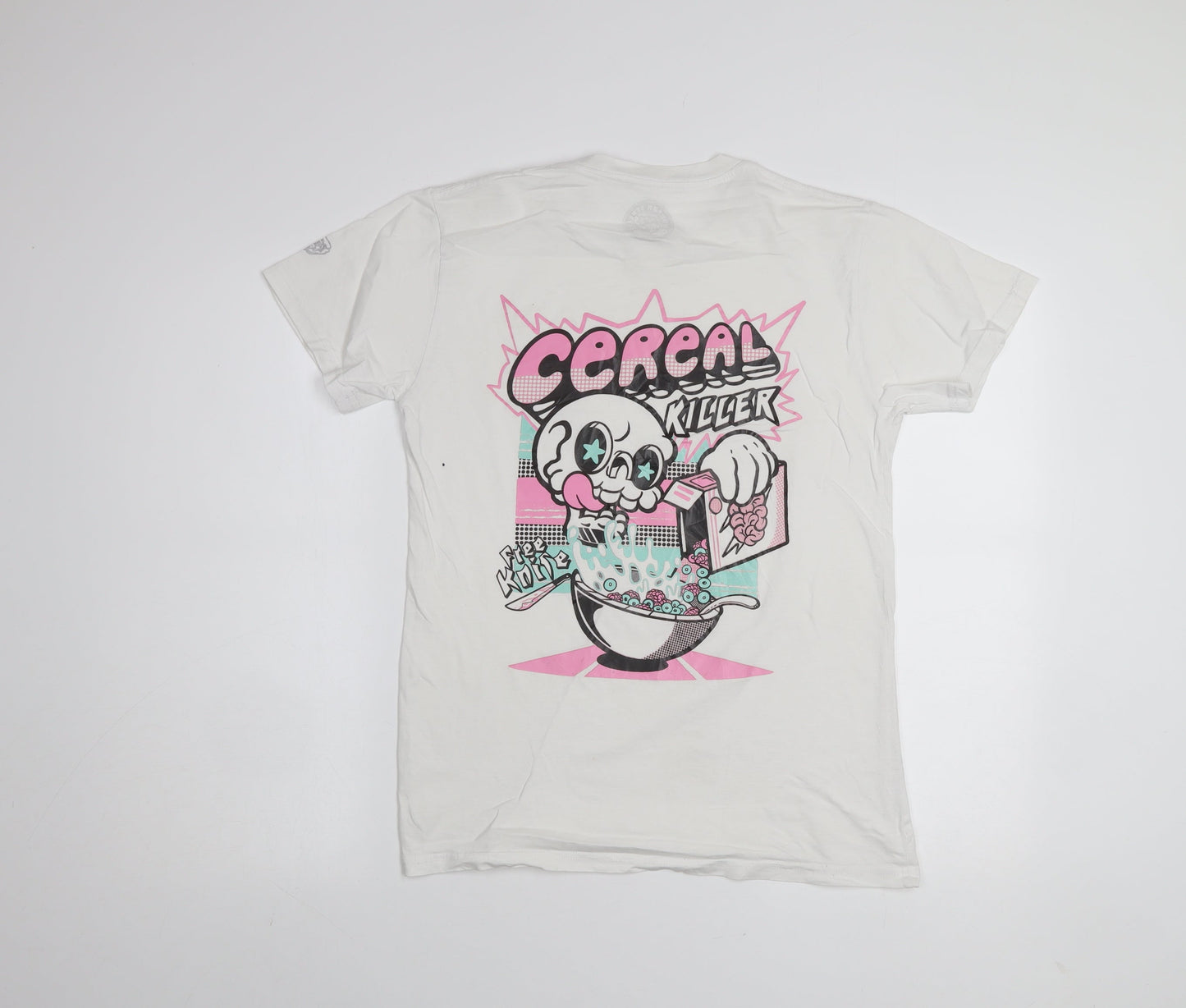 Modern Streets Men White Small Graphic Print Cereal Killer T-Shirt