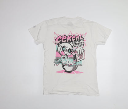 Modern Streets Men White Small Graphic Print Cereal Killer T-Shirt