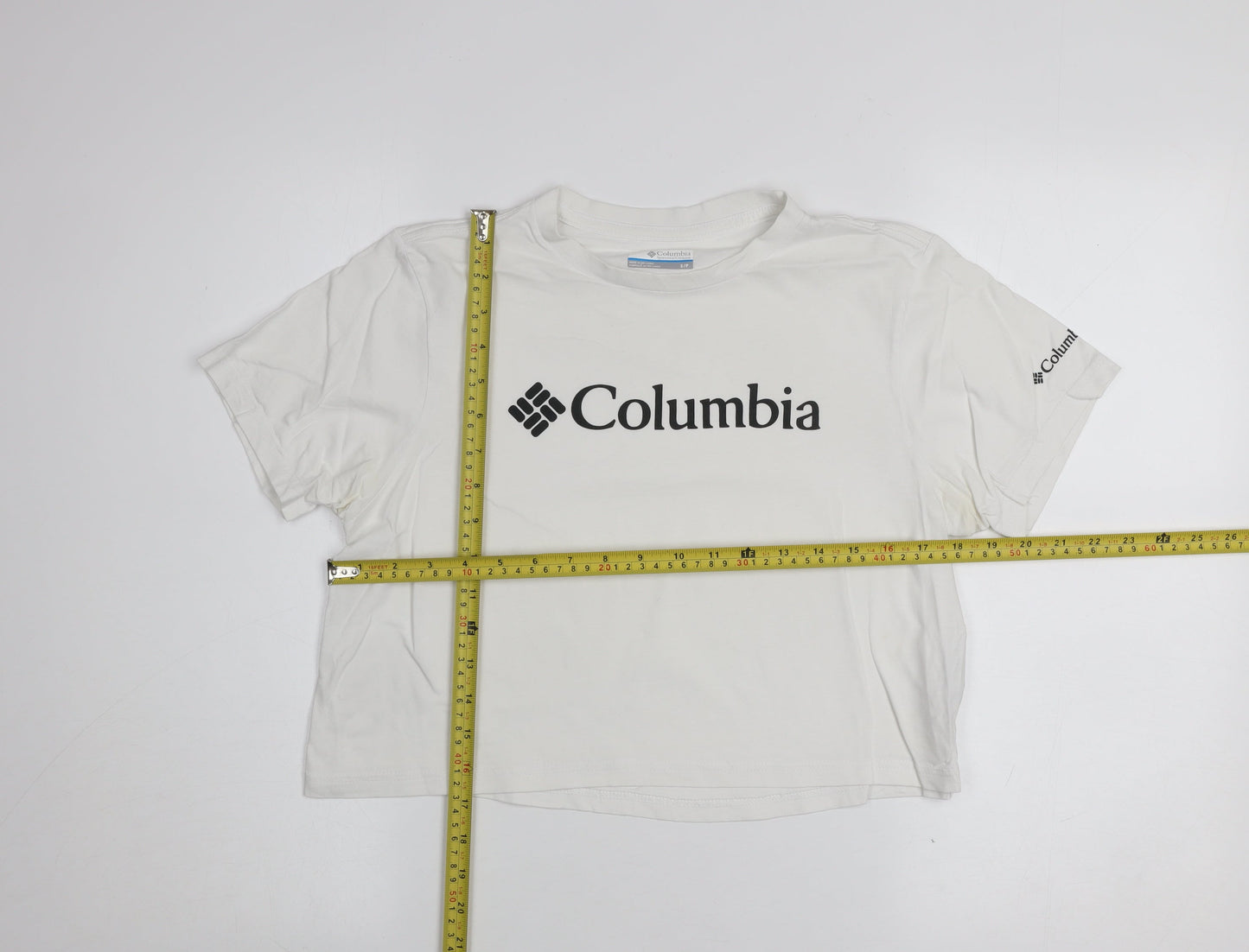 Columbia Women White Basic Logo Short Sleeve Cotton T-Shirt S