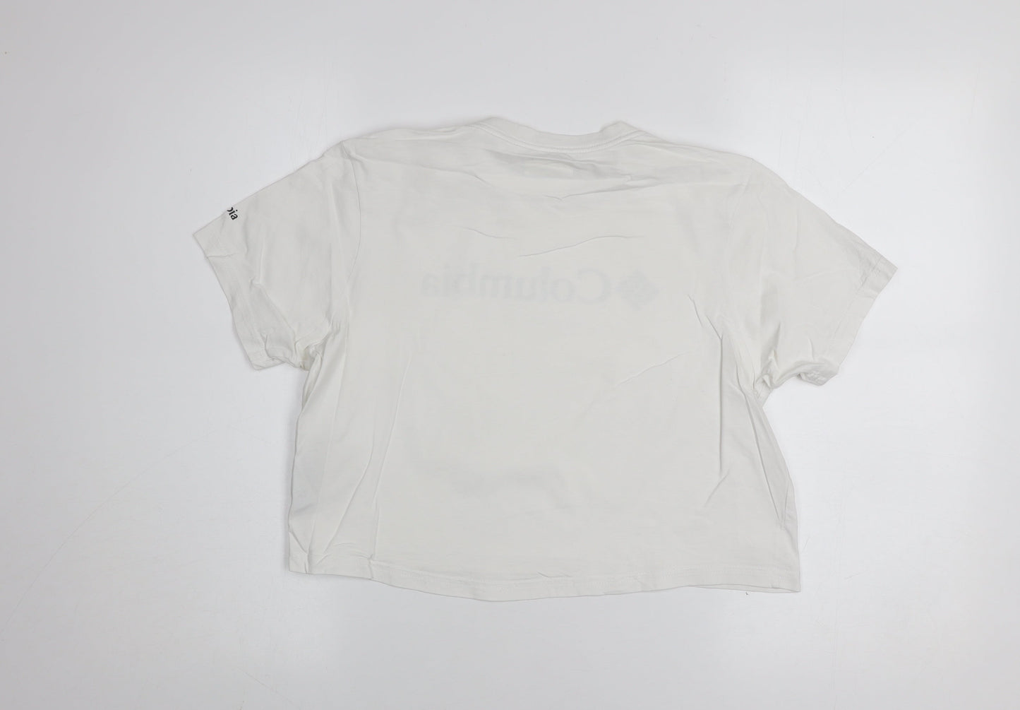 Columbia Women White Basic Logo Short Sleeve Cotton T-Shirt S