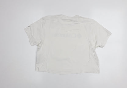 Columbia Women White Basic Logo Short Sleeve Cotton T-Shirt S