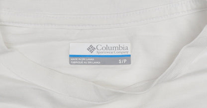 Columbia Women White Basic Logo Short Sleeve Cotton T-Shirt S
